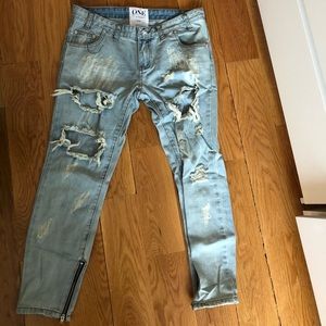 One by One Teaspoon distressed denim
